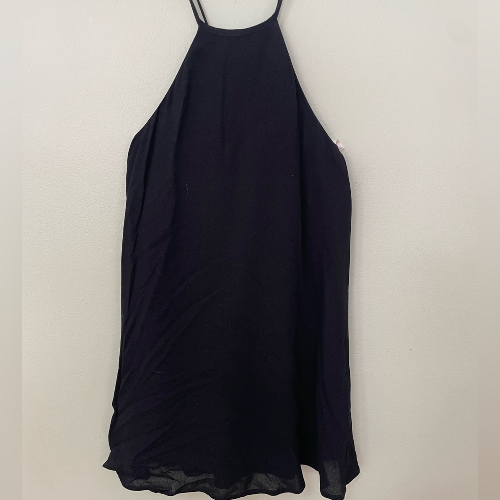 Tobi High Neck Black Mini Dress